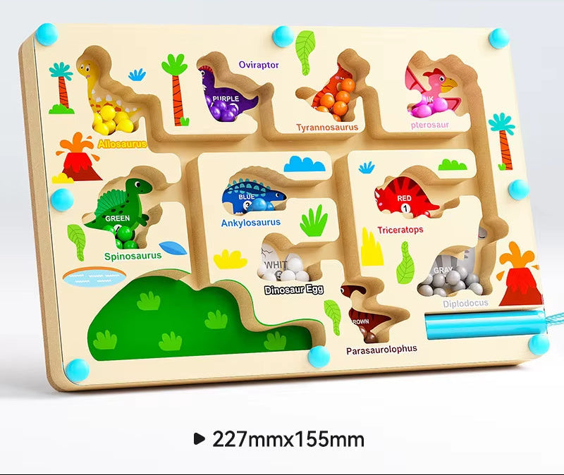 Montessori Magnetic Color Sorting Maze Number Maze Toys Wooden Puzzle Activity Board Fine Motor Toys for Toddlers Boys Girls